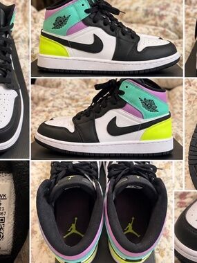 Nike Air Jordan 1 Mid SE – Pastel / Black / White – Size 7Y